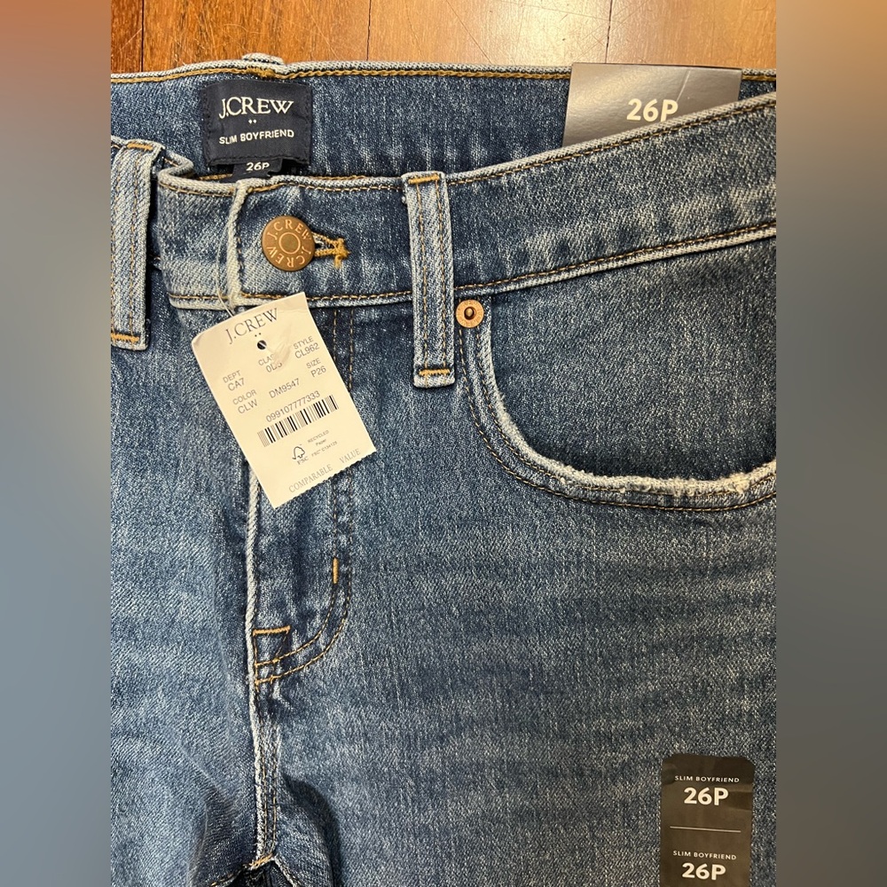 J Crew NWT 26 Slim Boyfriend Jeans Clear Lake Wash - Picture 4 of 8